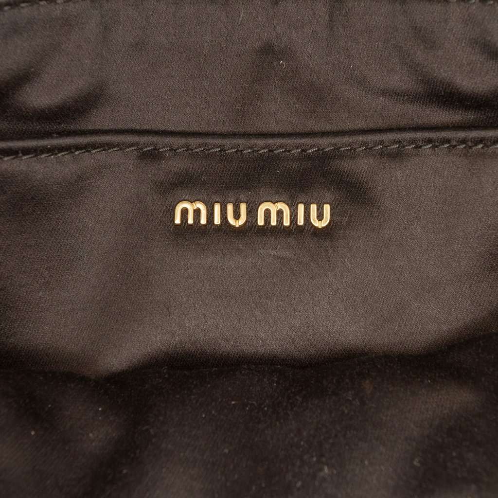 Miu Miu Matelasse Nappa Crystal Chain Satchel White Leather Very good - Box View