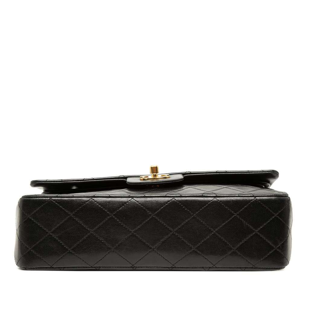 Chanel Medium Classic Lambskin Double Flap Black Leather Very good condition - Inside View