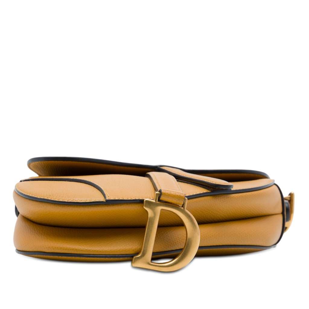 Dior Mini Grained Calfskin Saddle Bag Brown Leather Very good condition - Inside View