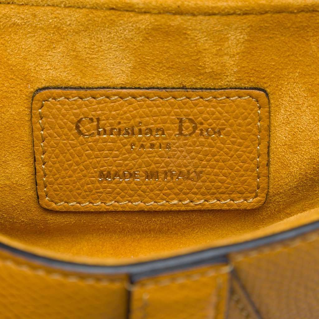 Dior Mini Grained Calfskin Saddle Bag Brown Leather Very good condition - Box View