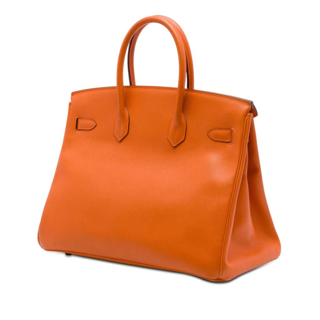 Hermès Epsom Birkin Retourne 35 Orange Leather Very good condition - Back View