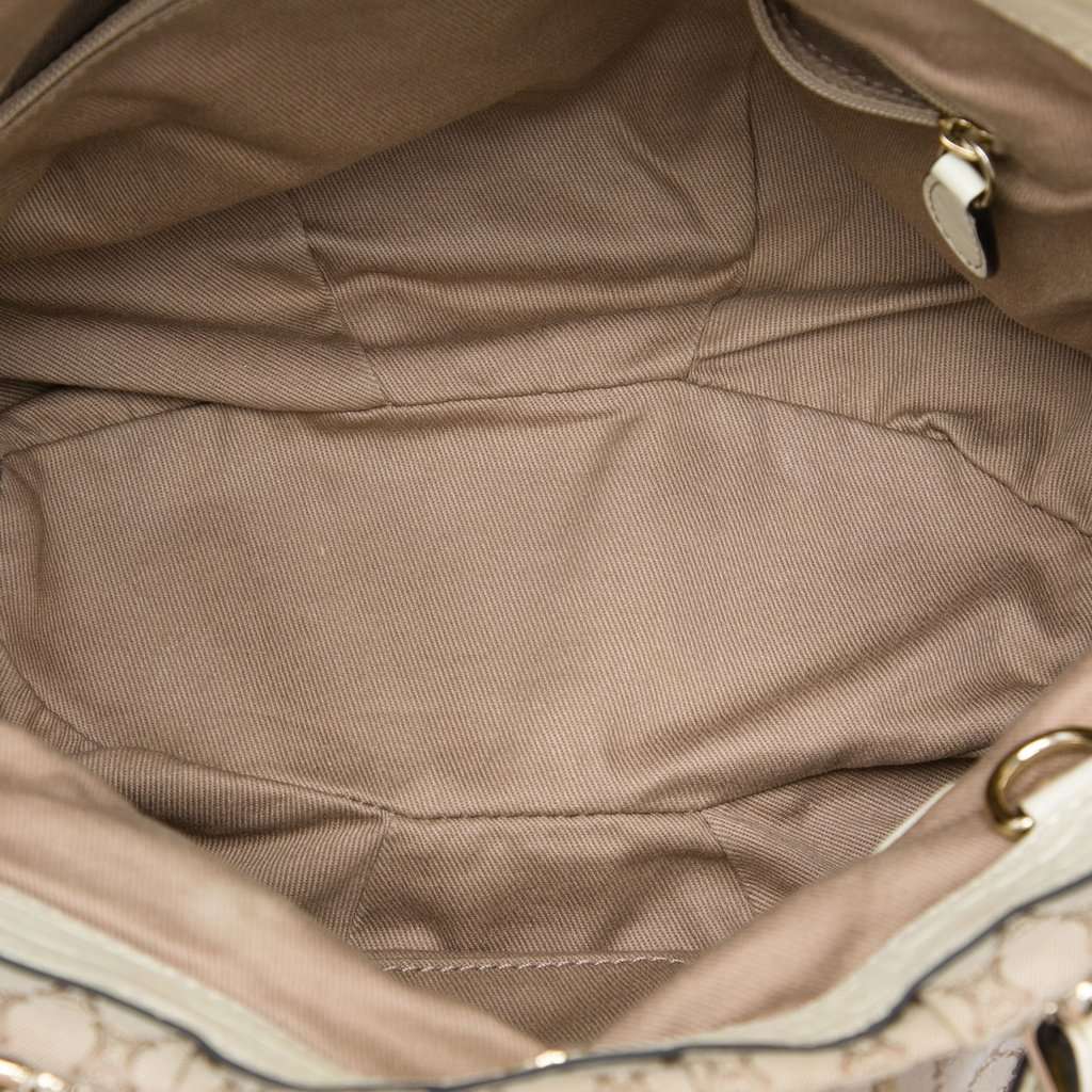 Celine Macadam Canvas Pillow Satchel Beige Very good - Model View