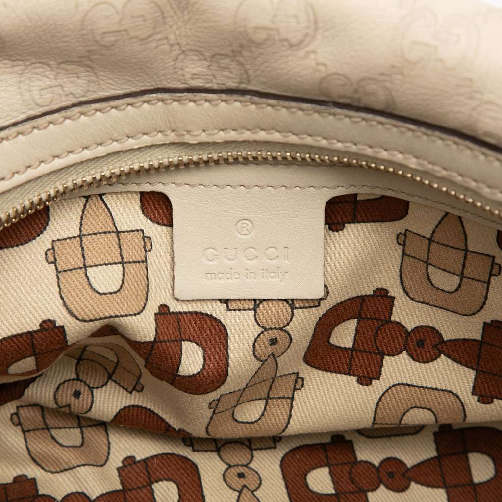 Gucci Guccissima Web Britt Boston Bag Brown Leather Very good - Box View