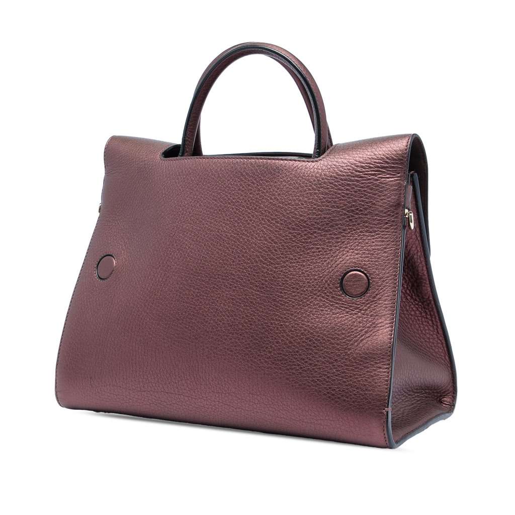 Dior Medium Metallic Grained Calfskin Diorever Satchel Red Leather Very good - Back View