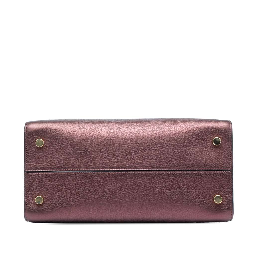 Dior Medium Metallic Grained Calfskin Diorever Satchel Red Leather Very good - Inside View