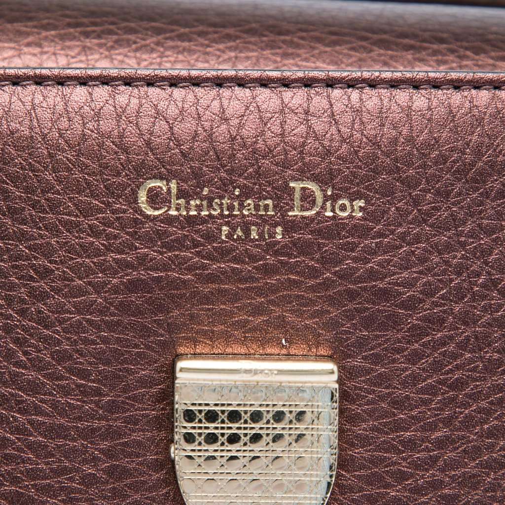 Dior Medium Metallic Grained Calfskin Diorever Satchel Red Leather Very good - Box View
