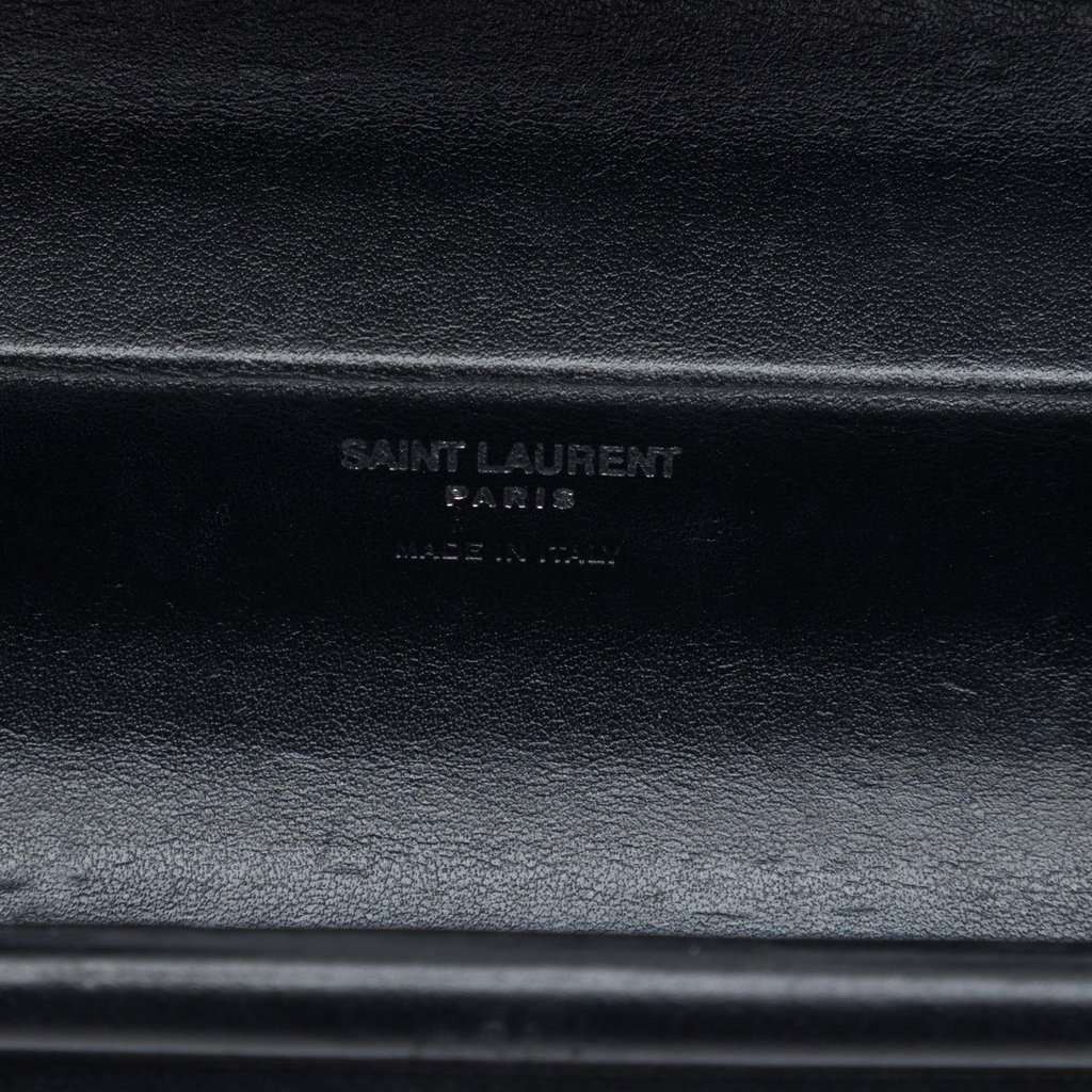 Saint Laurent Ribbed Acrylic Lambskin Fringe Monogram Monochrome Opium Box Bag Black Plastic Very good - Box View