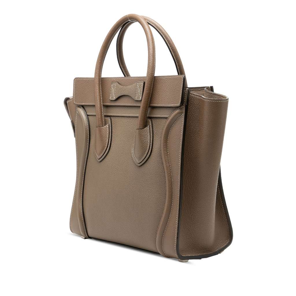 Celine Micro Leather Luggage Tote Brown Leather Very good condition - Back View