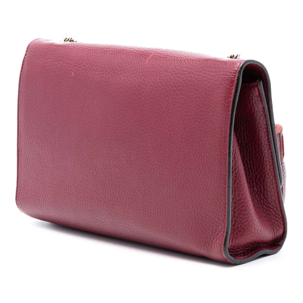 Gucci Medium Leather Miss Bamboo Crossbody Red Leather Very good condition - Back View