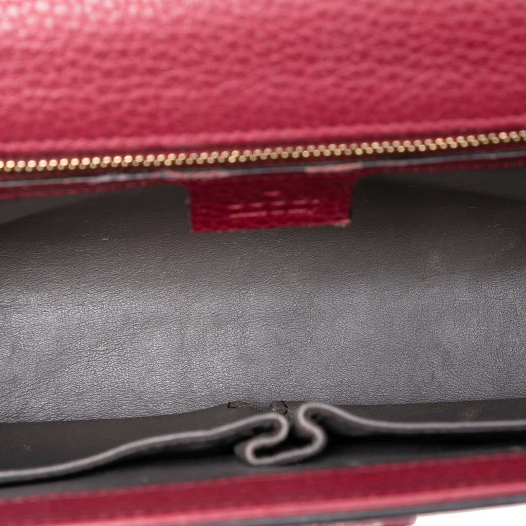 Gucci Medium Leather Miss Bamboo Crossbody Red Leather Very good condition - Model View