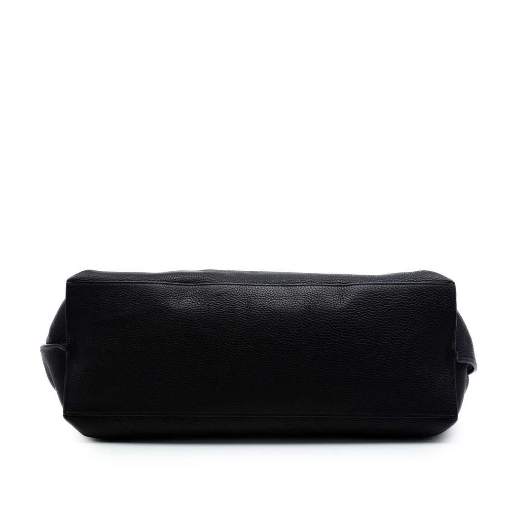 Gucci Large Calfskin Bamboo Daily Satchel Black Leather Very good - Inside View