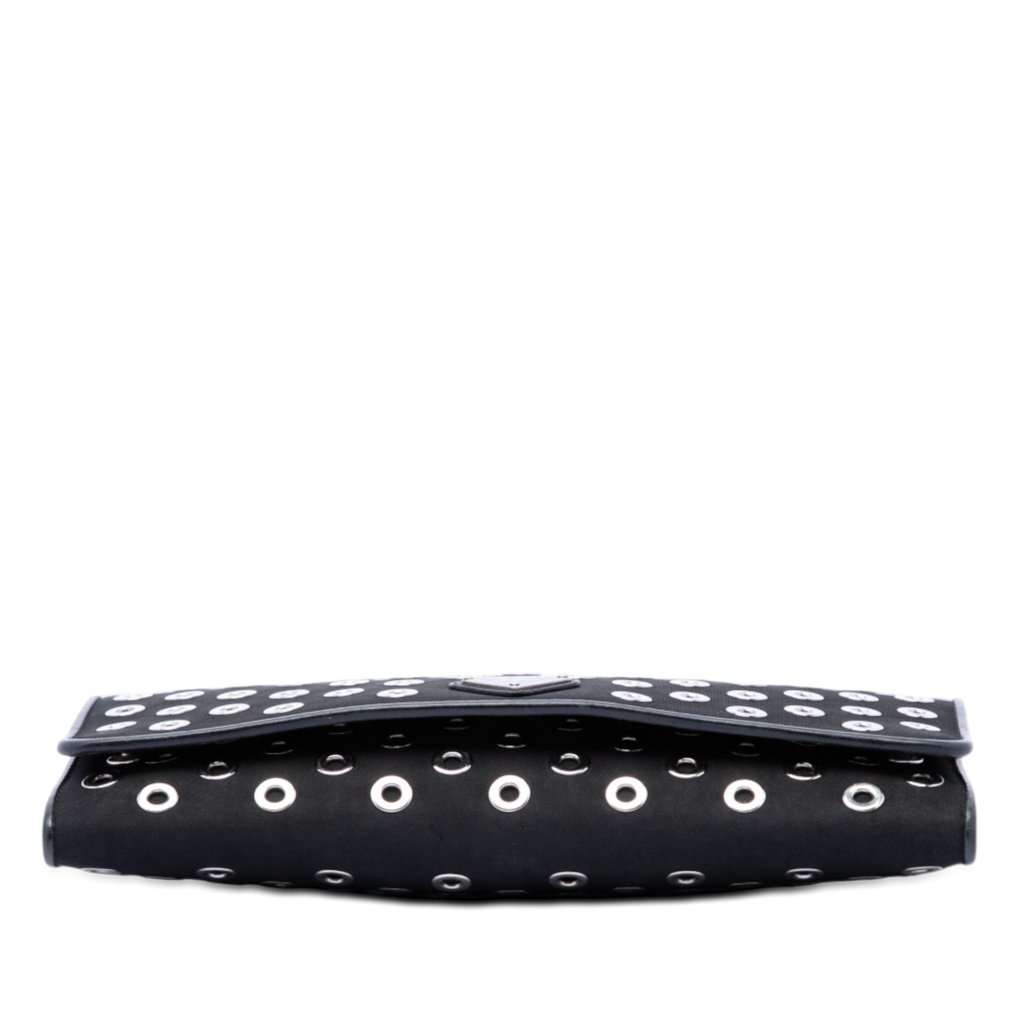 Prada Tessuto Grommet Wallet On Chain Black Very good - Inside View