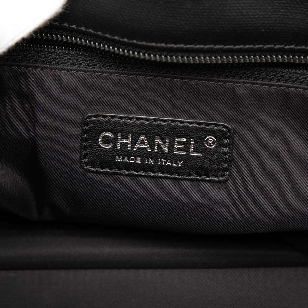 Chanel Medium Quilted Coated Canvas Paris Biarritz Tote Black Very good - Box View
