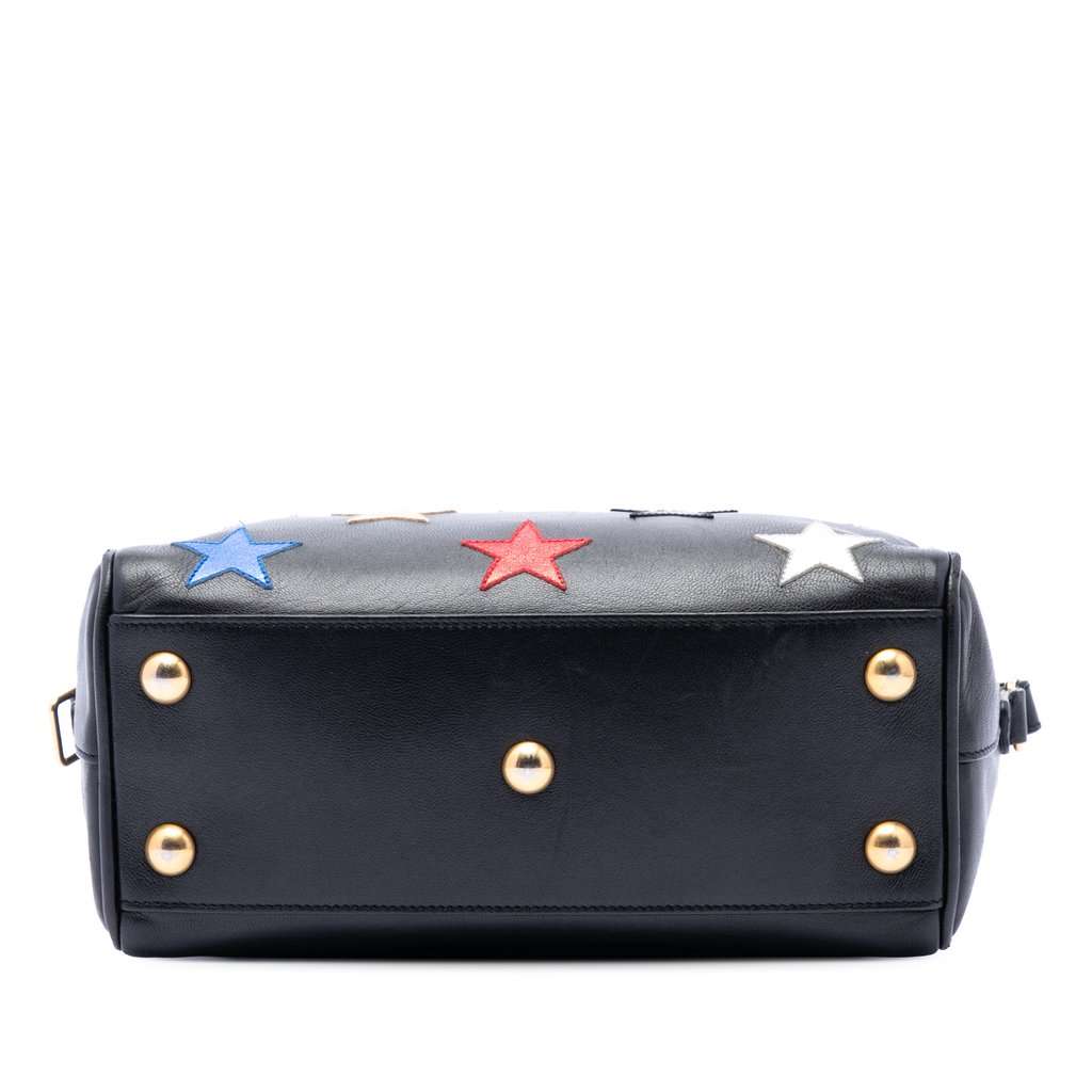 Saint Laurent Baby Leather Star Patchwork Classic Duffle Satchel Black Leather Very good - Inside View