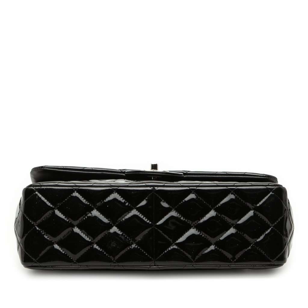 Chanel Jumbo Classic Patent Double Flap Black Leather Very good - Inside View