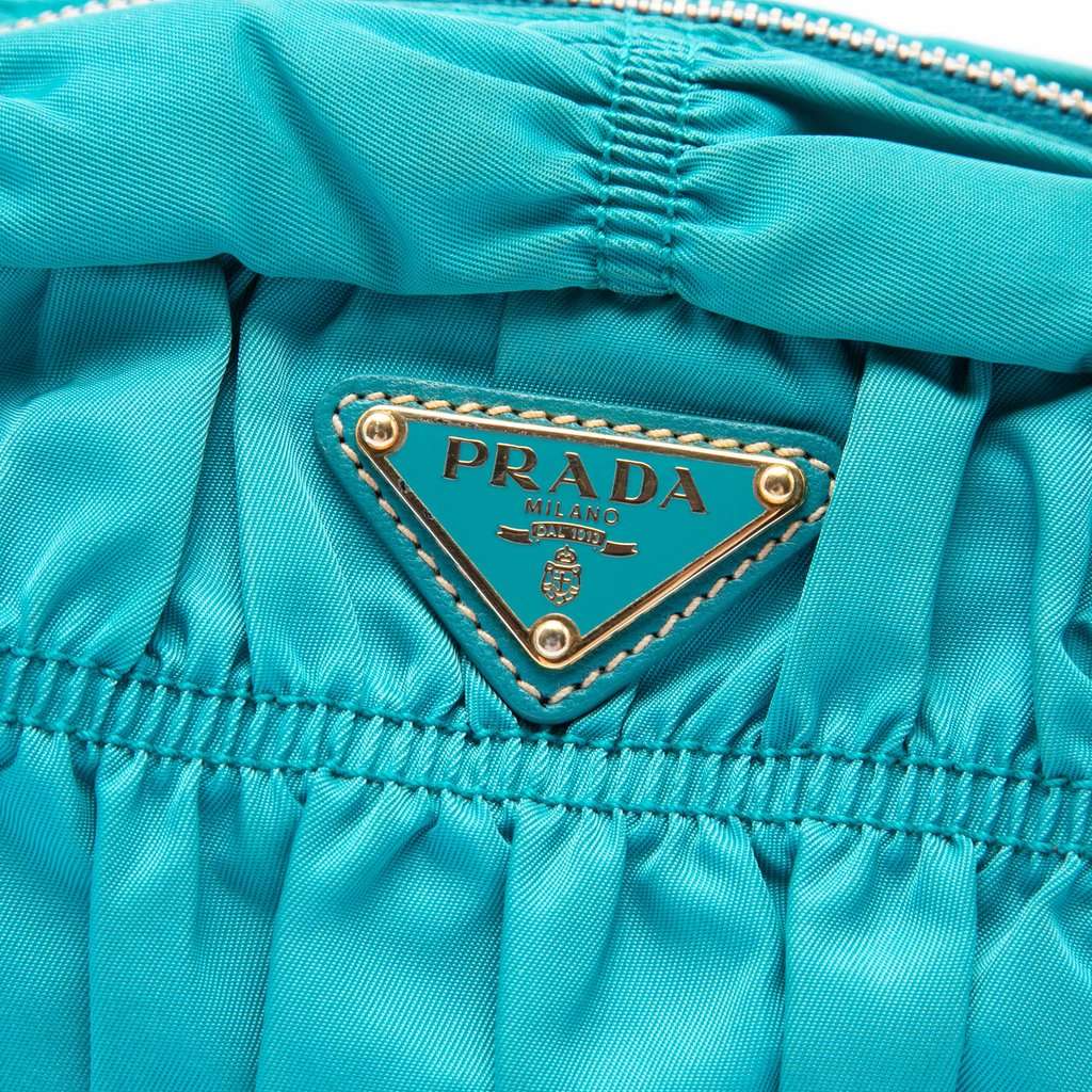 Prada Tessuto Gaufre Crossbody Blue Very good condition - Box View