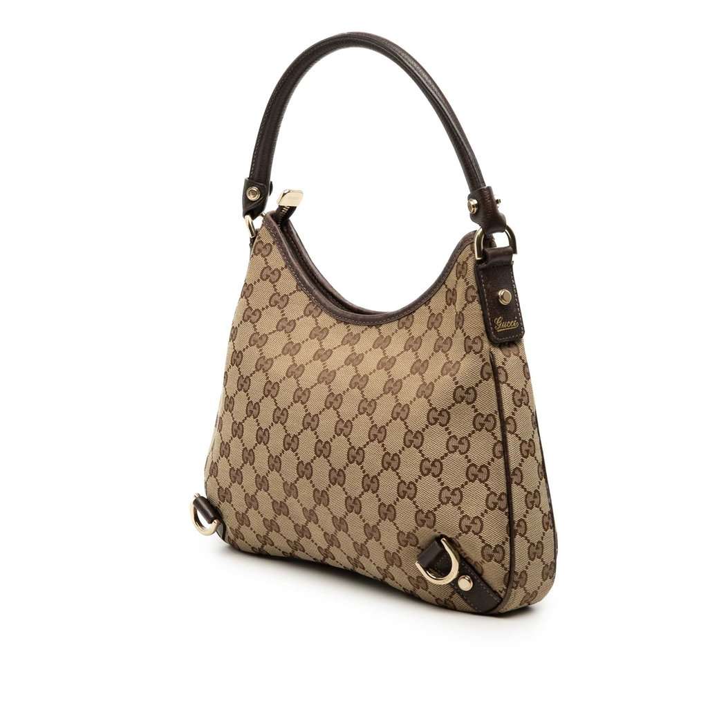 Gucci GG Canvas Abbey D Ring Shoulder Bag Beige Good condition - Back View
