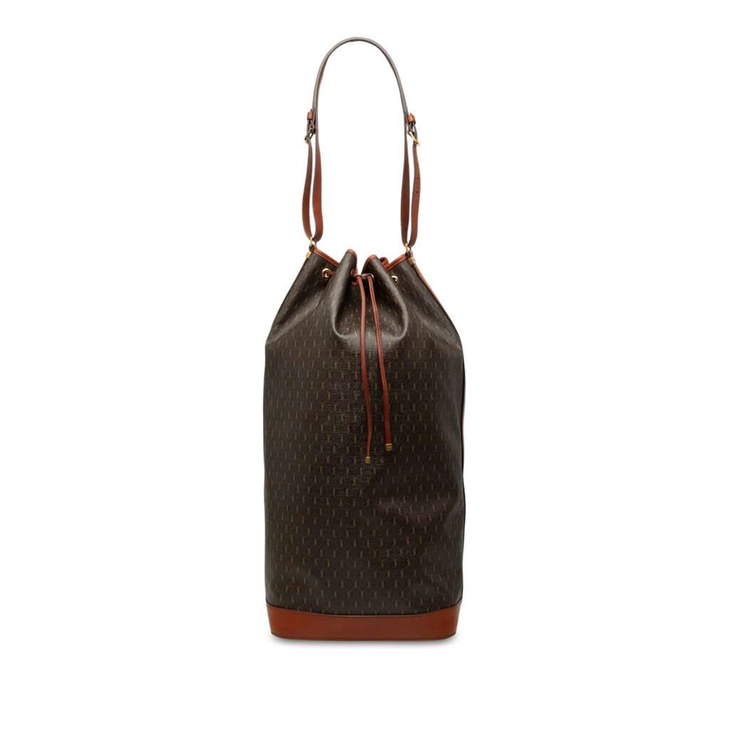 Saint Laurent Le Monogramme Coated Canvas Long Bucket Bag Brown Very good - Front View