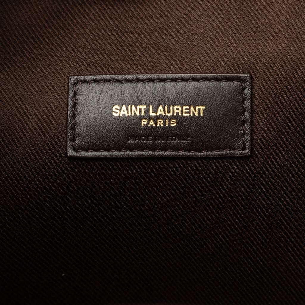 Saint Laurent Le Monogramme Coated Canvas Long Bucket Bag Brown Very good - Box View