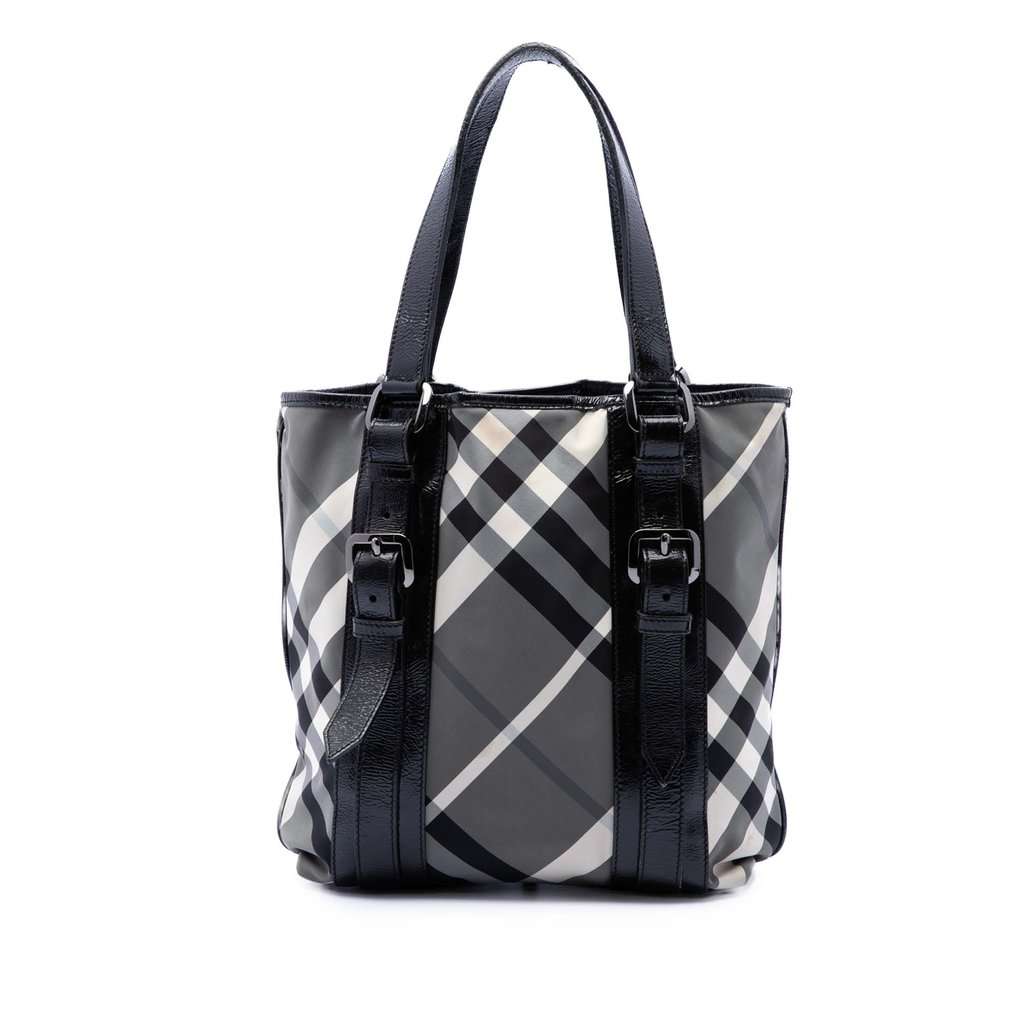 Burberry Small Beat Check Nylon Victoria Tote MultiColor Very good - Front View