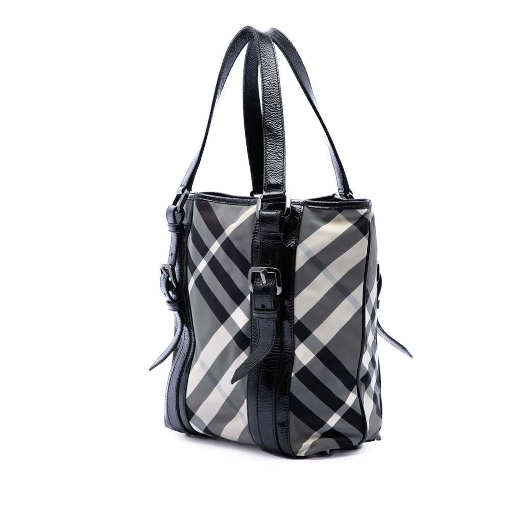 Burberry Small Beat Check Nylon Victoria Tote MultiColor Very good - Back View