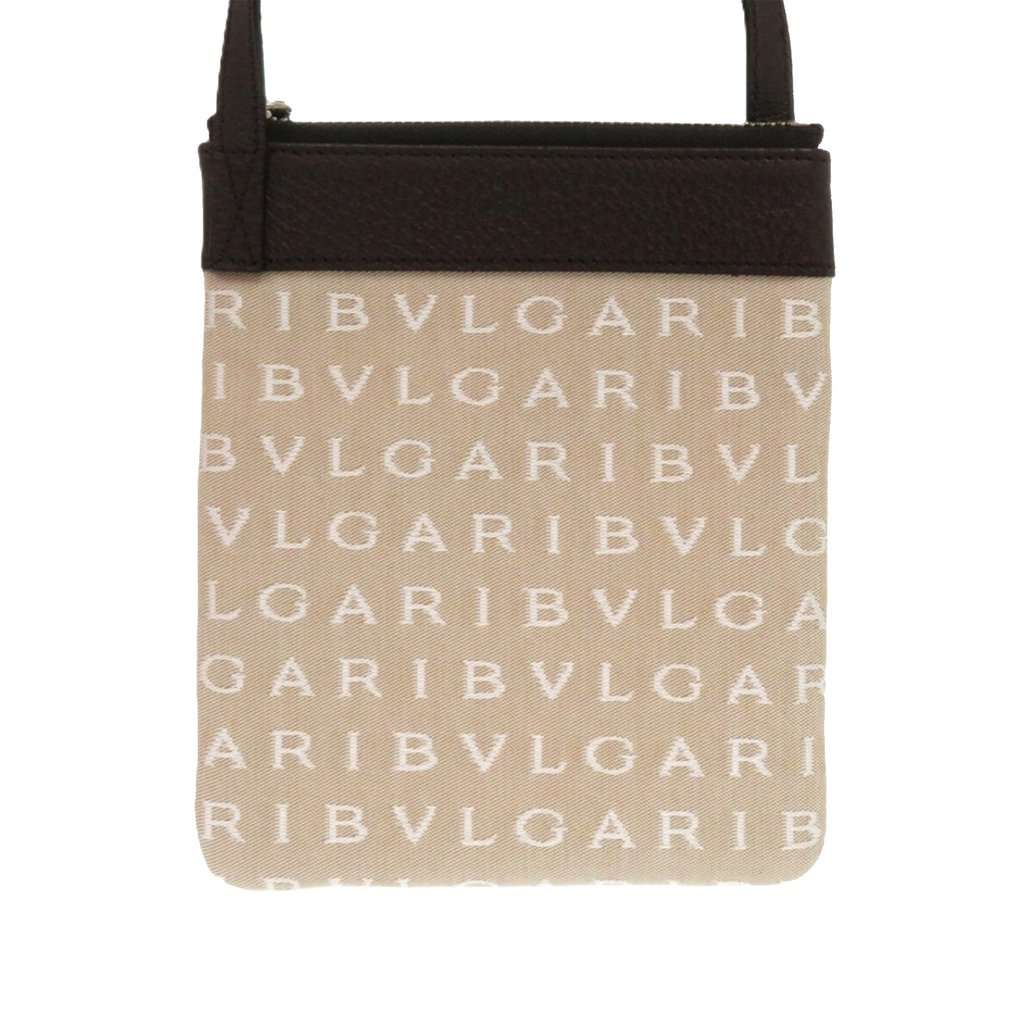 Bvlgari Logomania Canvas Crossbody Beige Very good - Front View