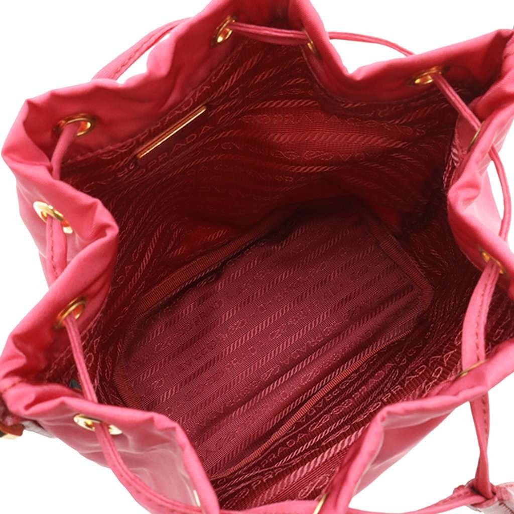Prada Re Nylon Duet Bucket Bag Red Very good condition - Inside View