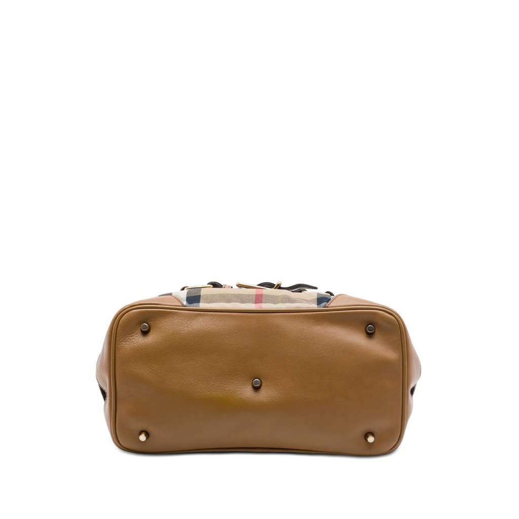 Burberry House Check Canvas Brecon Satchel Brown Very good - Inside View