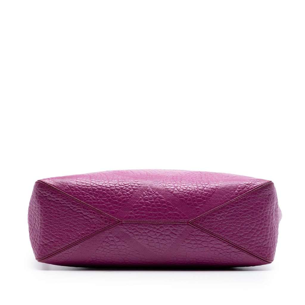 Burberry Embossed Leather Dewsbury Satchel Purple Leather Very good condition - Inside View