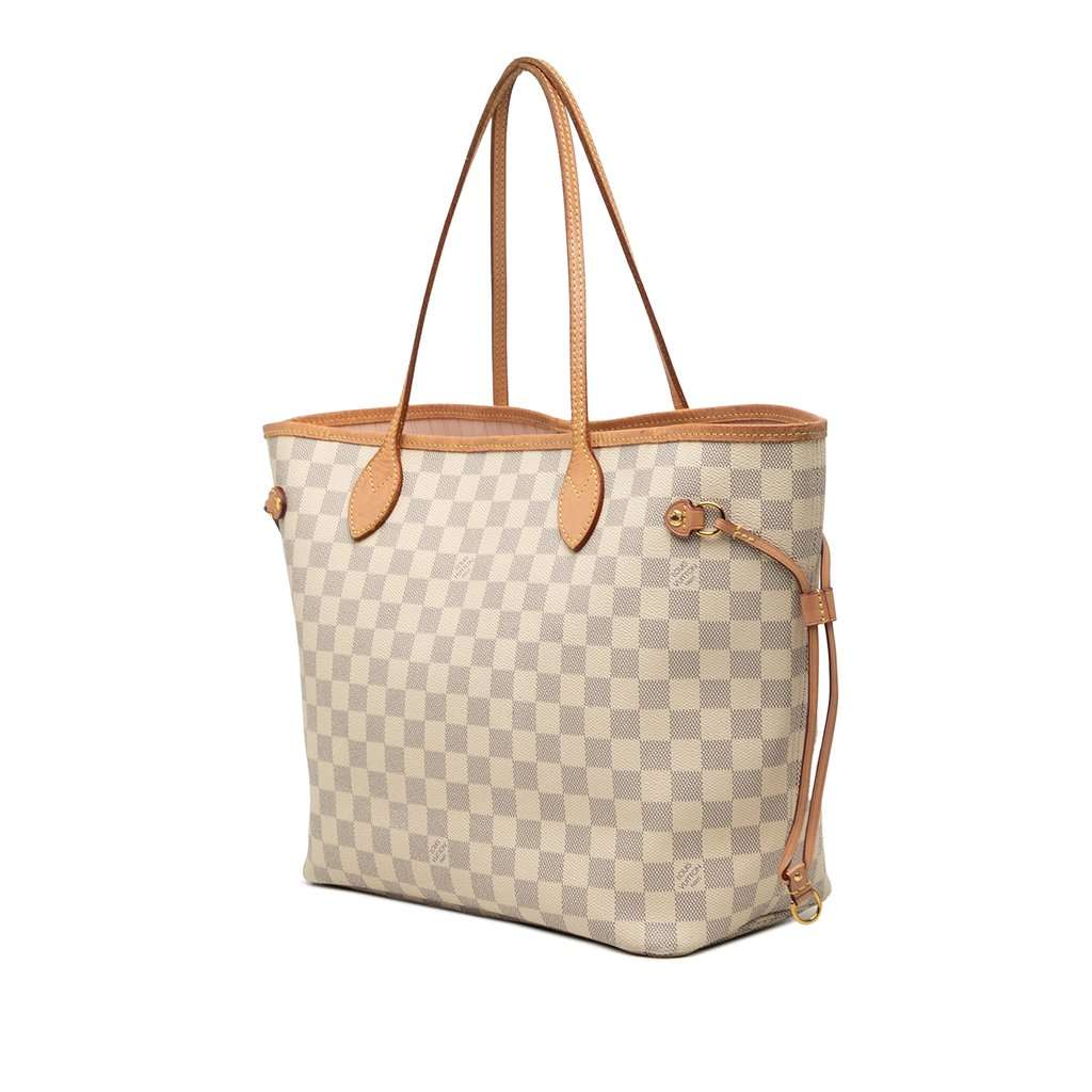 Louis Vuitton Damier Azur Neverfull MM White Very good condition - Back View