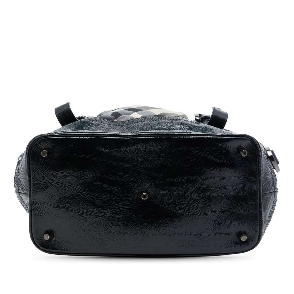 Burberry Beat Check Nylon and Patent Lowry Satchel MultiColor Very good - Inside View