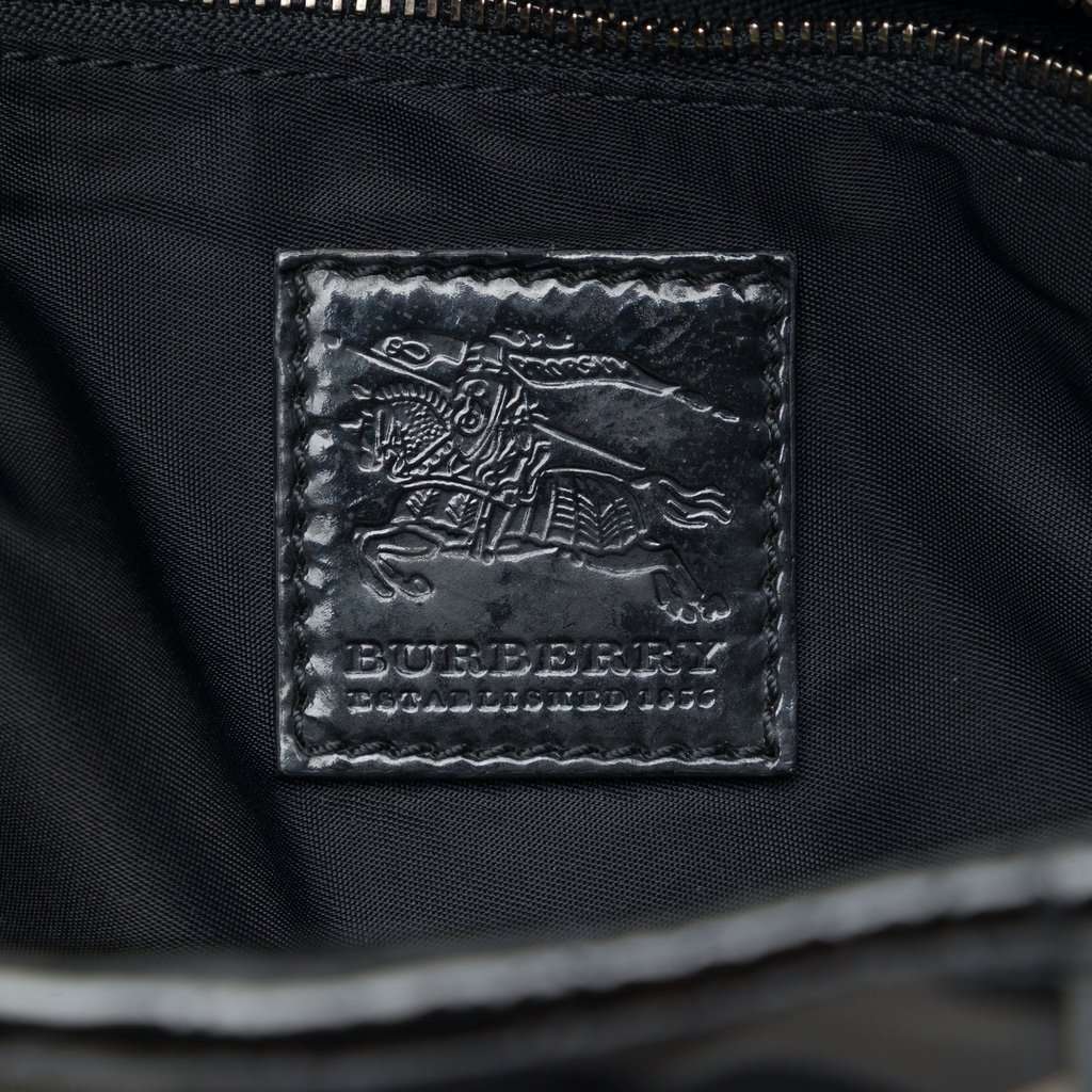 Burberry Beat Check Nylon and Patent Lowry Satchel MultiColor Very good - Box View