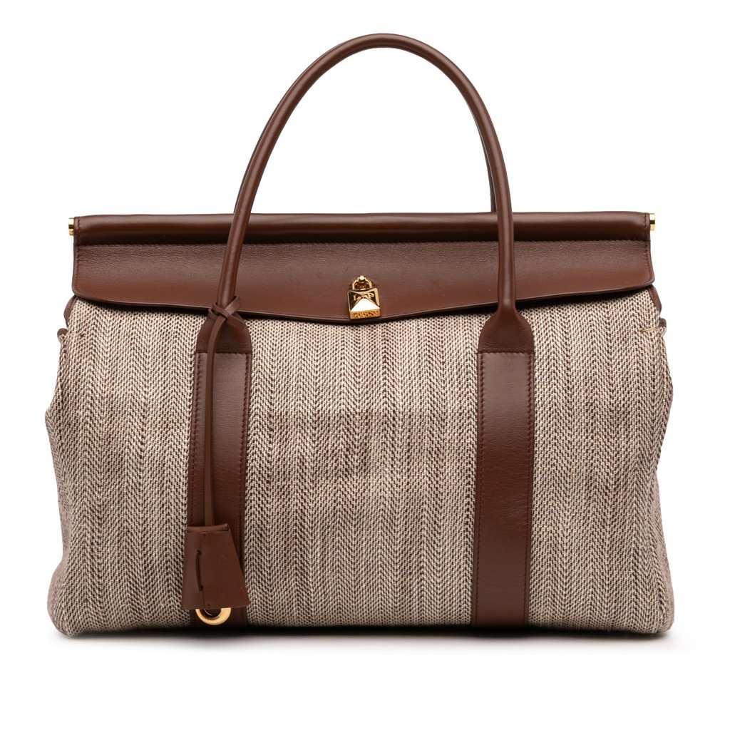 Loro Piana Toile Herringbone and Leather Loom L32 Beige Very good - Front View