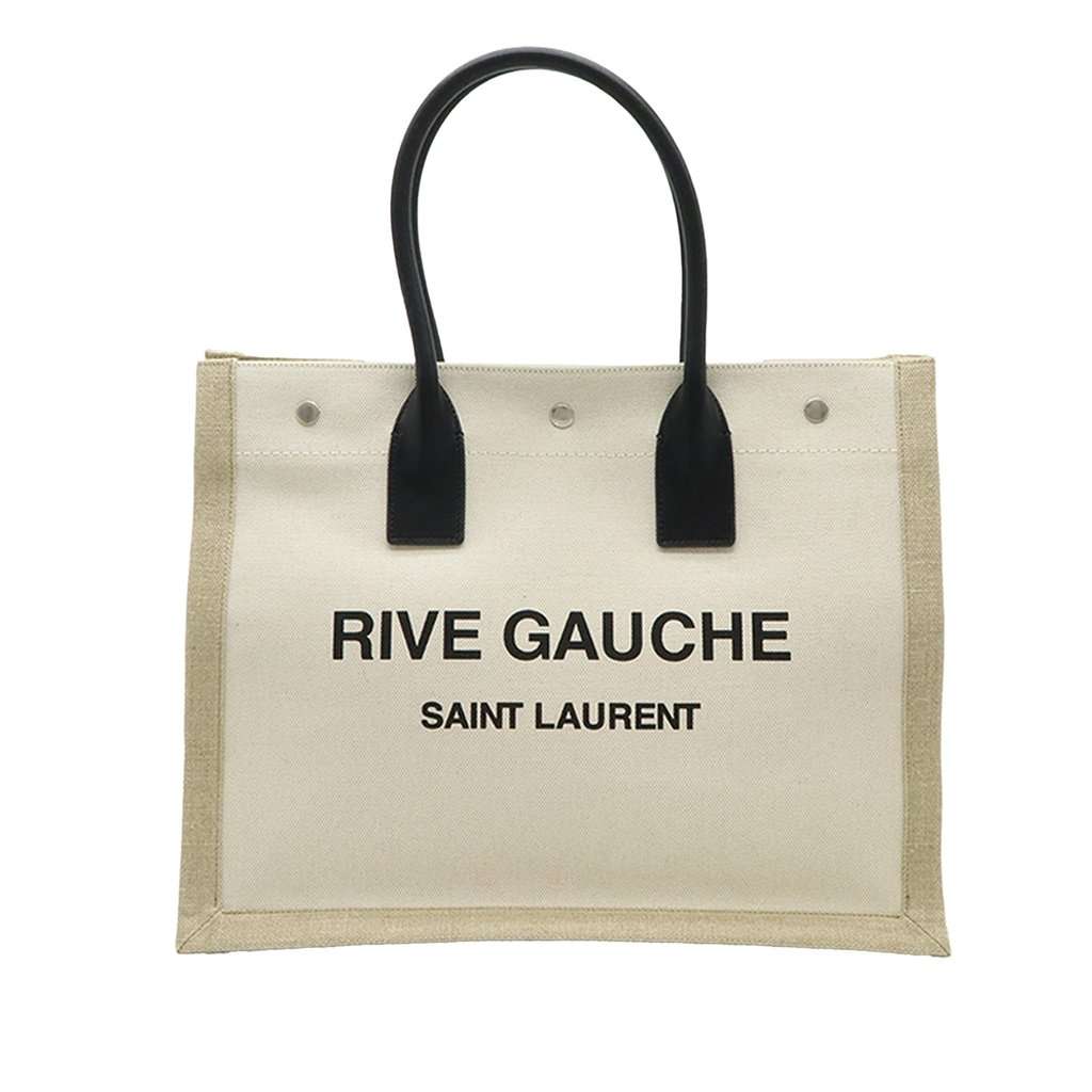 Saint Laurent Small Canvas Rive Gauche Tote Beige Very good - Front View