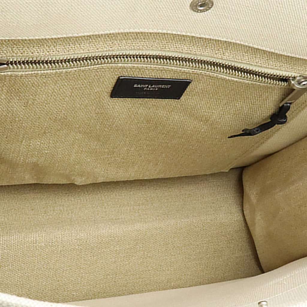 Saint Laurent Small Canvas Rive Gauche Tote Beige Very good - Inside View
