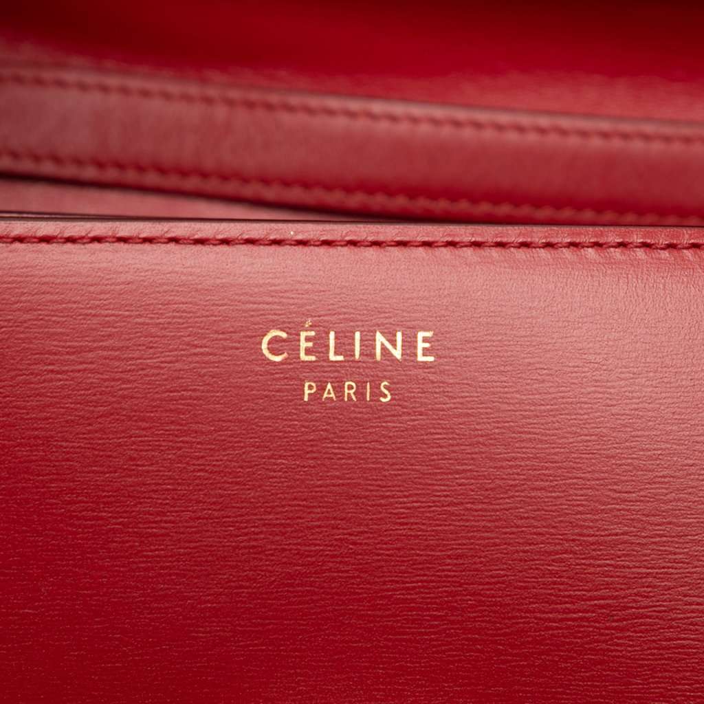 Celine Medium Calfskin Classic Box Red Leather Very good condition - Box View