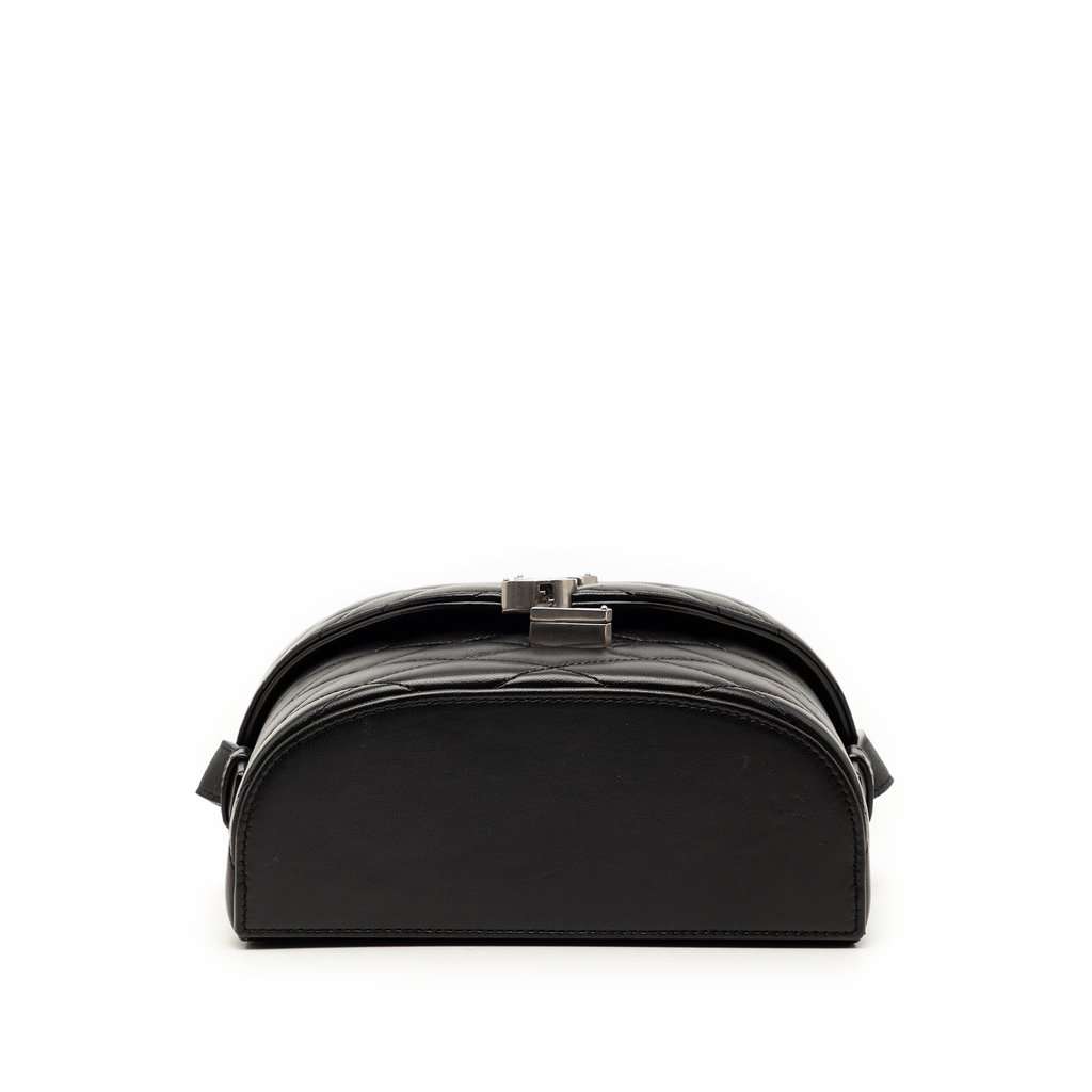 Saint Laurent Quilted Lambskin Monogram June Box Bag Black Leather Very good condition - Inside View