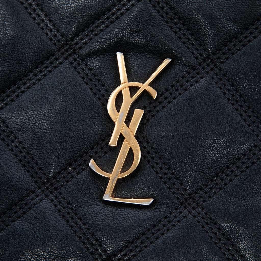 Saint Laurent Mini Quilted Lambskin Becky Double Zip Crossbody Black Leather Very good - Box View