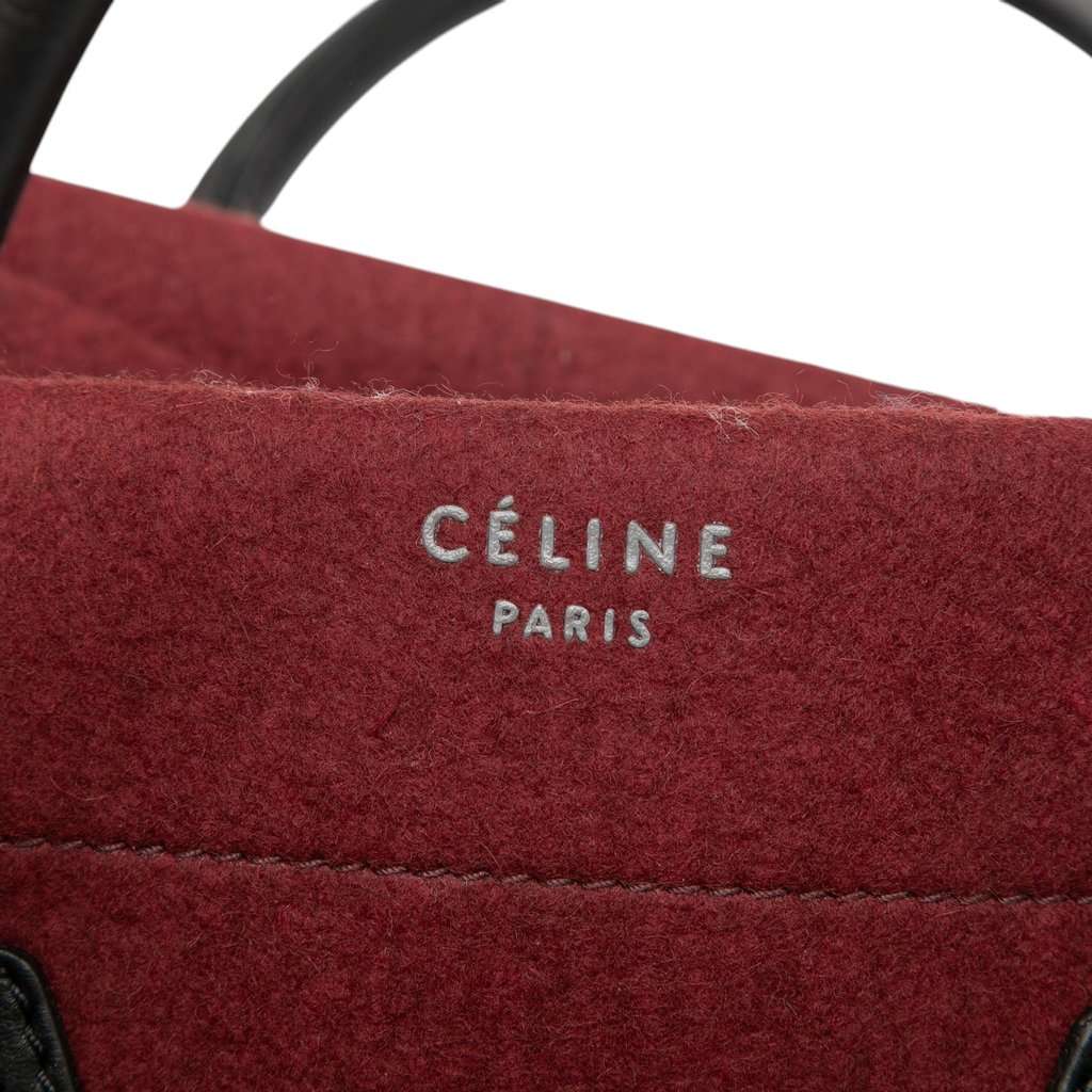 Celine Medium Felt Phantom Luggage Tote Red Very good - Box View