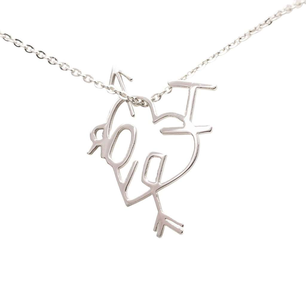 Dior Brass I Heart Dior Pendant Necklace Silver Metal Very good - Inside View
