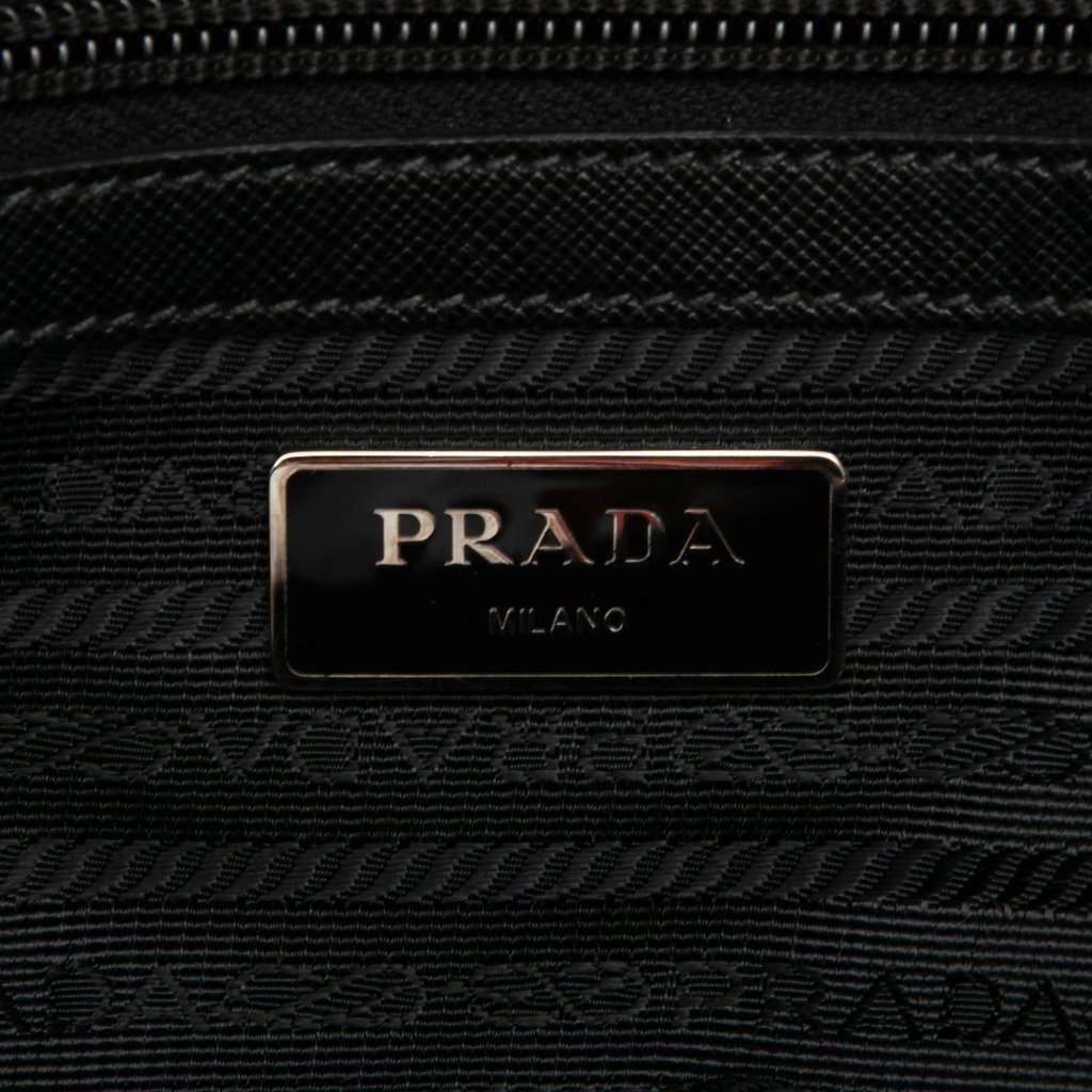 Prada Saffiano Trimmed Tessuto Open Convertible Tote Black Very good condition - Box View