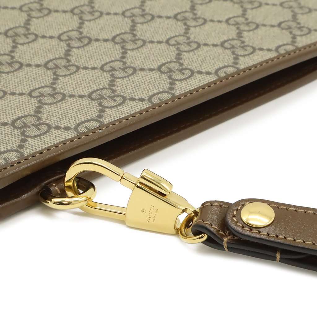 Gucci GG Supreme Interlocking G Clutch Beige Very good condition - Box View