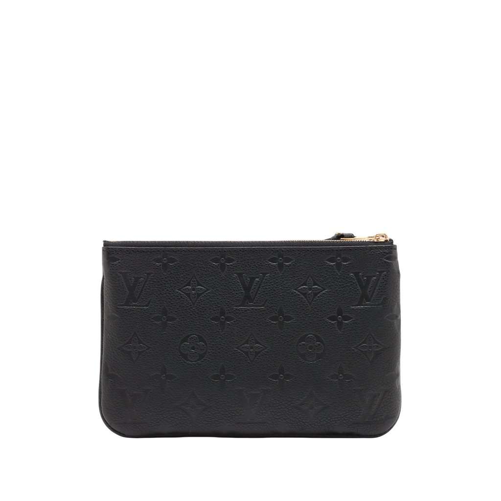 Louis Vuitton Monogram Empreinte Double Zip Pochette Black Leather Very good - Back View