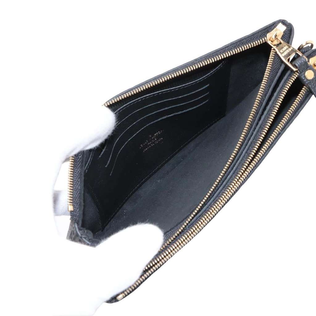 Louis Vuitton Monogram Empreinte Double Zip Pochette Black Leather Very good - Model View
