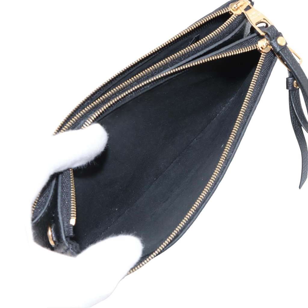 Louis Vuitton Monogram Empreinte Double Zip Pochette Black Leather Very good - Box View