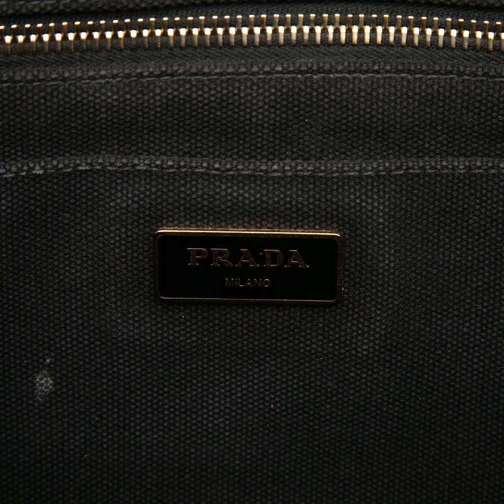 Prada Small Canvas Canapa Logo Satchel Black Very good condition - Box View