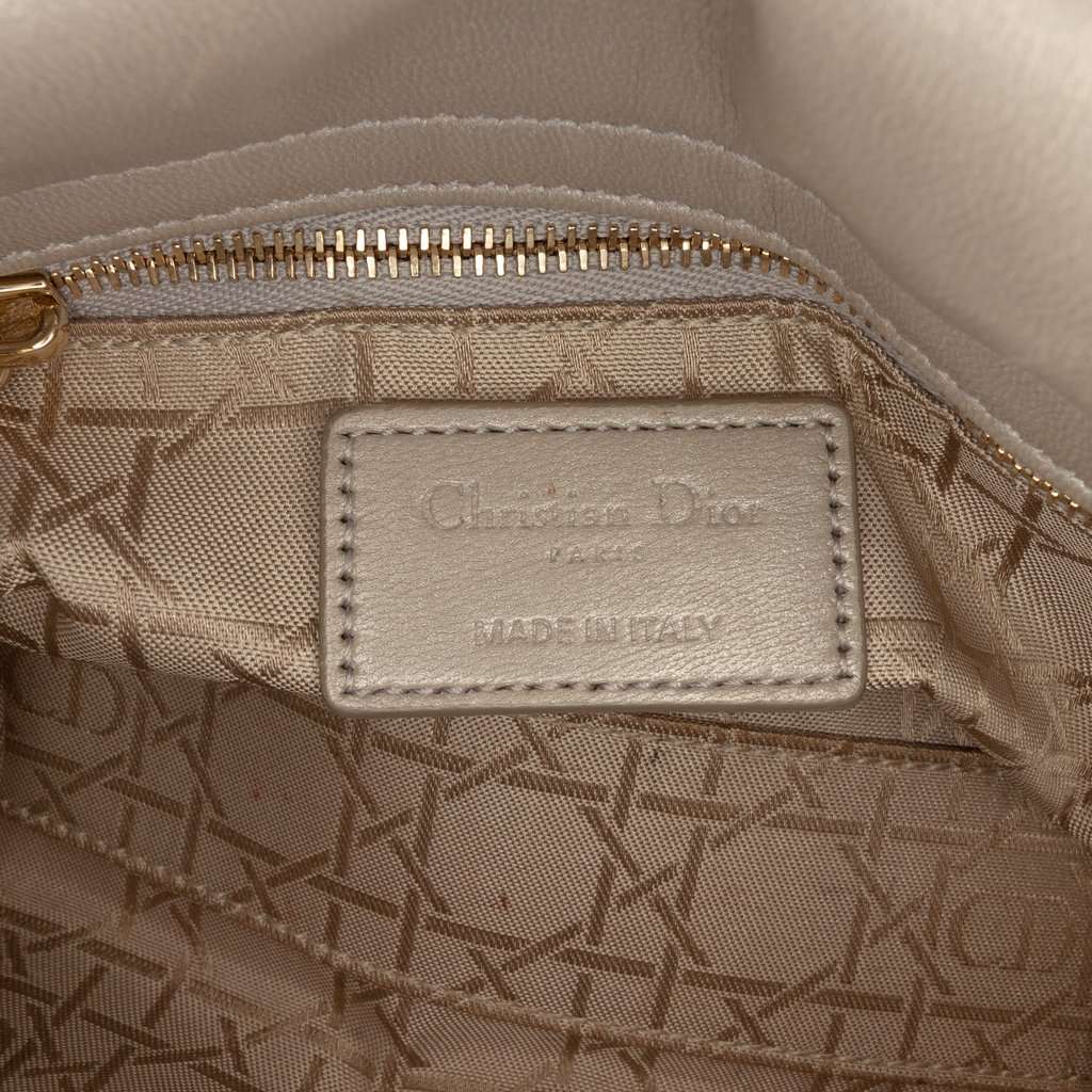 Dior Mini Lambskin Cannage Lady Dior Grey Leather Very good condition - Box View