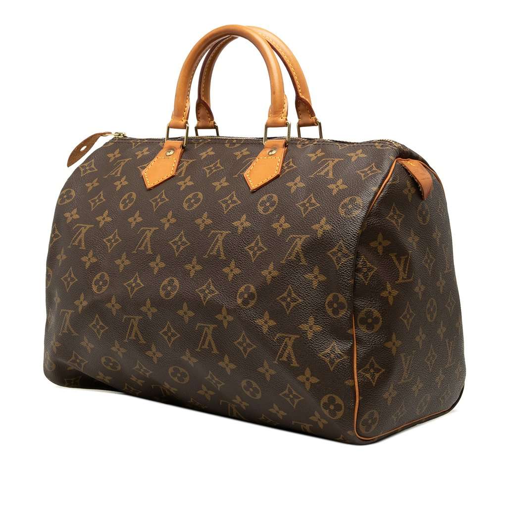 Louis Vuitton Monogram Speedy 35 Brown Good - Back View