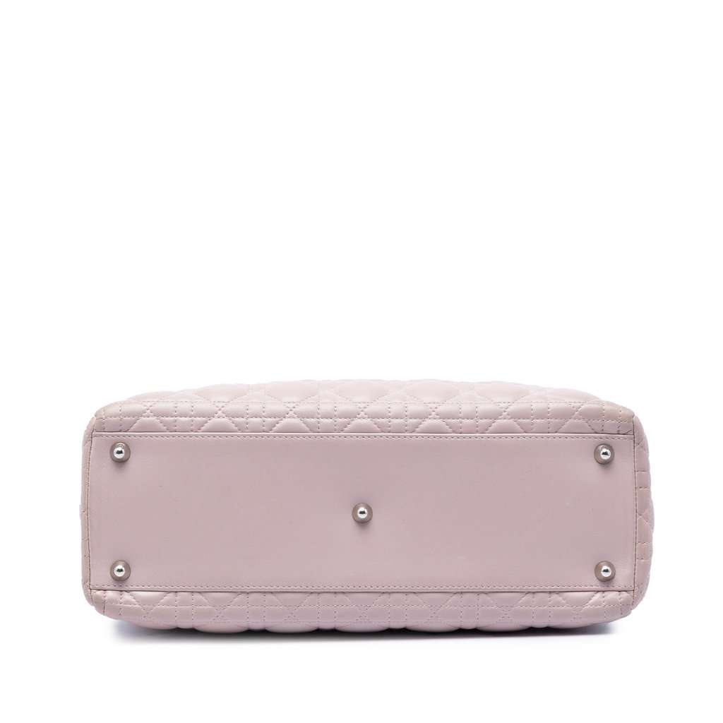 Dior Large Lambskin Cannage Lady Dior Pink Leather Very good condition - Inside View