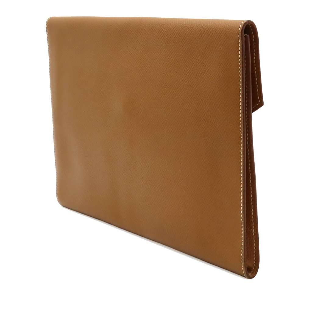 Hermès Courchevel Pochette Rio Brown Leather Very good condition - Back View
